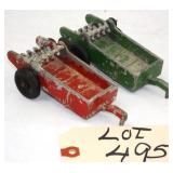 2 Tru-Toy Die Cast Manure Spreaders