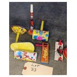 (8) Vintage Metal Halloween & Party Noise Makers
