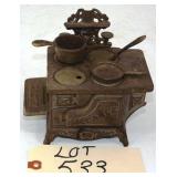 Cast Iron Eagle Toy Stove with Accessories