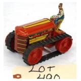1950s Marx Tin Lithograph Wind Up Climbing Tractor