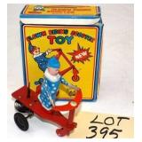 Tin Litho Clown Riding Scooter Tin Wind-Up Toy