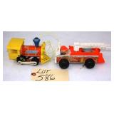 Fisher-Price Childrens Toy Train #643 & Fire Truck