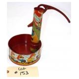 Ohio Art Tin Fire Bucket Water Pump Toy