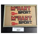 (2) Framed OEM Dodge Mcï¿½Dart Sport Car Emblems.