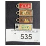 Four Illinois Key Chain Tags