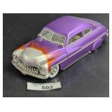 Purple Model Car With Orange Flames