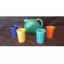 Vtg. Fiesta Pitcher & Cups