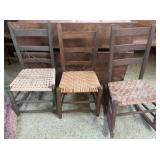 3 straight back chairs
