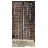 Wire shelving and wooden ladder