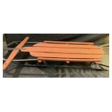 Vintage metal framed snow sled