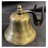 Brass bell with cast iron hanger