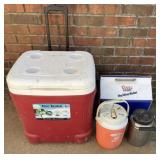 2 coolers and 2 water jugs