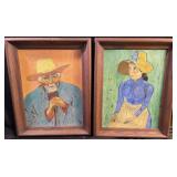 2 framed canvas paintings