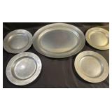 5 pewter plates