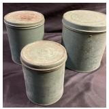 3 vintage tin canisters