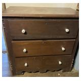Wooden 3 drawer cabinet and mirror