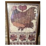 Framed chicken print