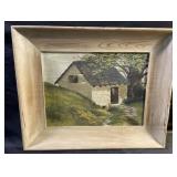Framed canvas painting