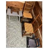 Miscellaneous chairs, side table, and stool