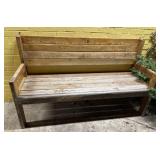 2 wooden benches