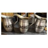 3 stainless steel pitchers