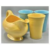 Fiestaware Tumblers and Gravy Boat