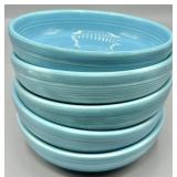 (5) Fiestaware Turqouise Dessert Bowls 6.25in