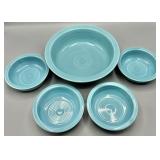 Fiestaware Serving Bowl and (5) Salsa Bowls