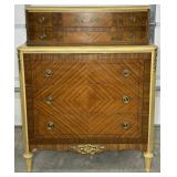 Carved Chest on Chest of Drawers