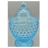 Fenton Blue Hobnail Candy Dish