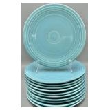 (11) Fiestaware 9.5in Turquoise Luncheon Plates