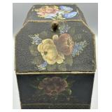 19th Century Handpainted Toleware Storage Tin