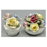 (2) English Bone China Floral Arrangements