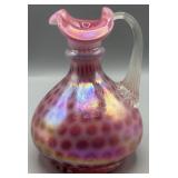 Fenton Cranberry Coin Dot Opalescent Pitcher
