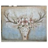 Boho Style Antler & Skull Canvas Wall Art