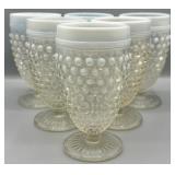 (6) Hobnail Vintage Opalescent FootedTumblers