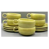 MCM Russel Wright Chartruese Coffee Cups & Saucers