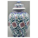 Porcelian Blue & White Floral Ginger Jar