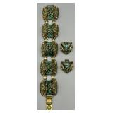 MCM Juliana Style Gold Tone Bracelet & Earring Set