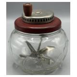 Glass Hand Crank Vintage Egg Beater