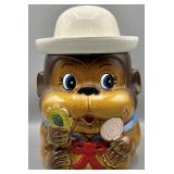 1960s Monkey Cookie Jar w/Sailor Hat Made in Japan
