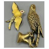 Tortolani Signed Falcon & Jelly Belly Brooches