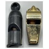 Vintage Brass & Bakelite Whistles