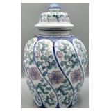 Porcelian Blue & White Floral Ginger Jar