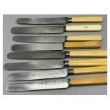 1930-1960s Yellow & Cream Celluloid Style Knives