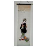 Japanese Handpainted Geisha Kakejiku Scroll