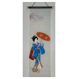 Japanese Handpainted Geisha Kakejiku Scroll