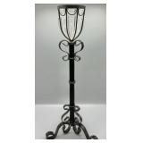 Vintage Wrought Iron and Glass Candleholder