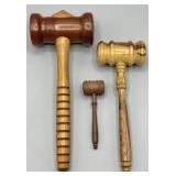 Mid-20th Century Hardwood Gavels Collector Lot