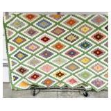 Grandmothers Flower Garden Quilt - Handmade